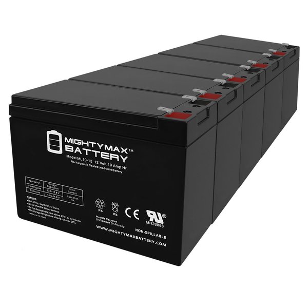Mighty Max Battery 12V 10AH SLA Replacement Battery for Panasonic LCR10PF - 5 Pack MAX3983571